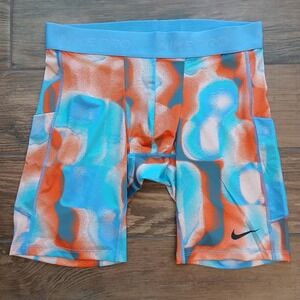 Nike‎ Pro Compression Shorts Mens Large Coral Blue Tight Fit Training Dri Fit